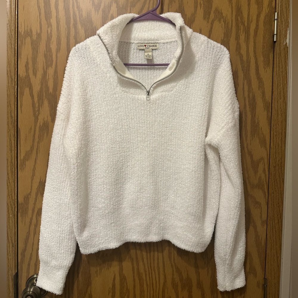 Fuzzy Quarter Zip Sweater